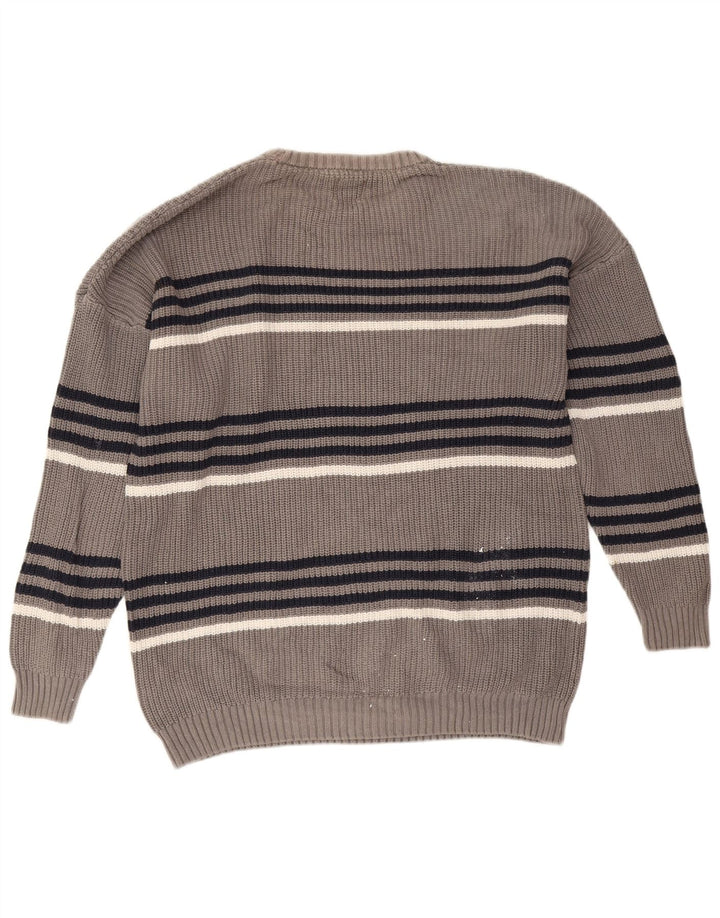 Ανδρικό πουλόβερ Zara Crew Neck Jumper Μεγάλο Γκρι Ριγέ