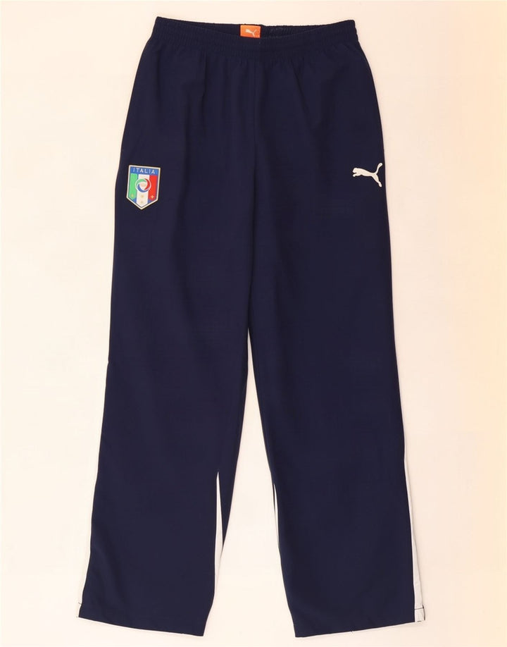 Puma Mens Italia Tracksuit Trousers Medium Navy Blue Colorblock Polyester