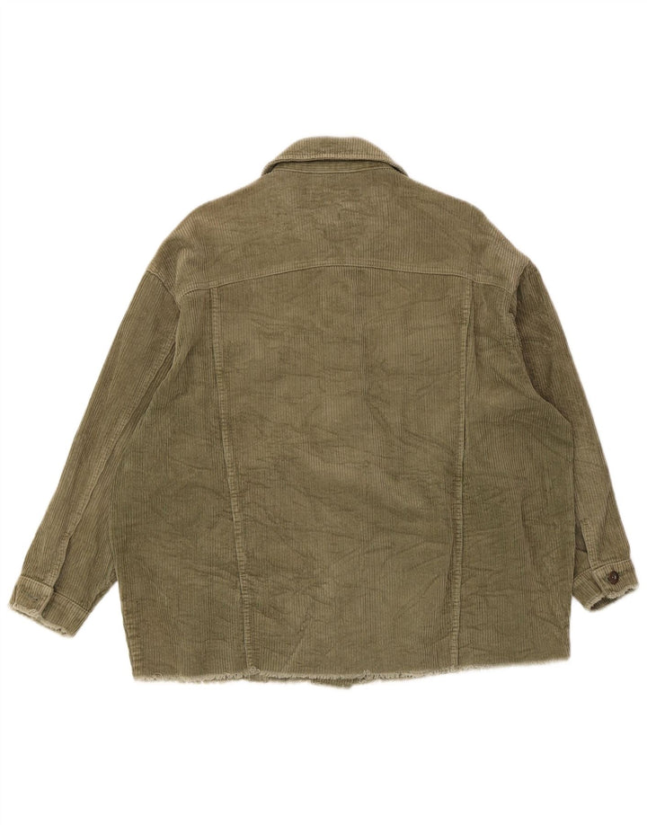 Zara Γυναικείο Κοτλέ Μπουφάν UK 14 Medium Khaki Cotton