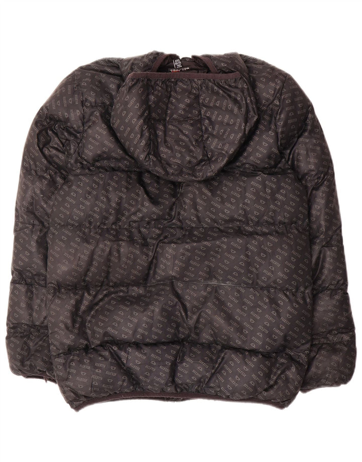 ELLESSE Boys Graphic Hooded Jacket 12-13 Years Black Polyester