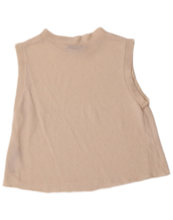 Zara Γυναικείο Γιλέκο Tank Top UK 10 Small Beige Acrylic