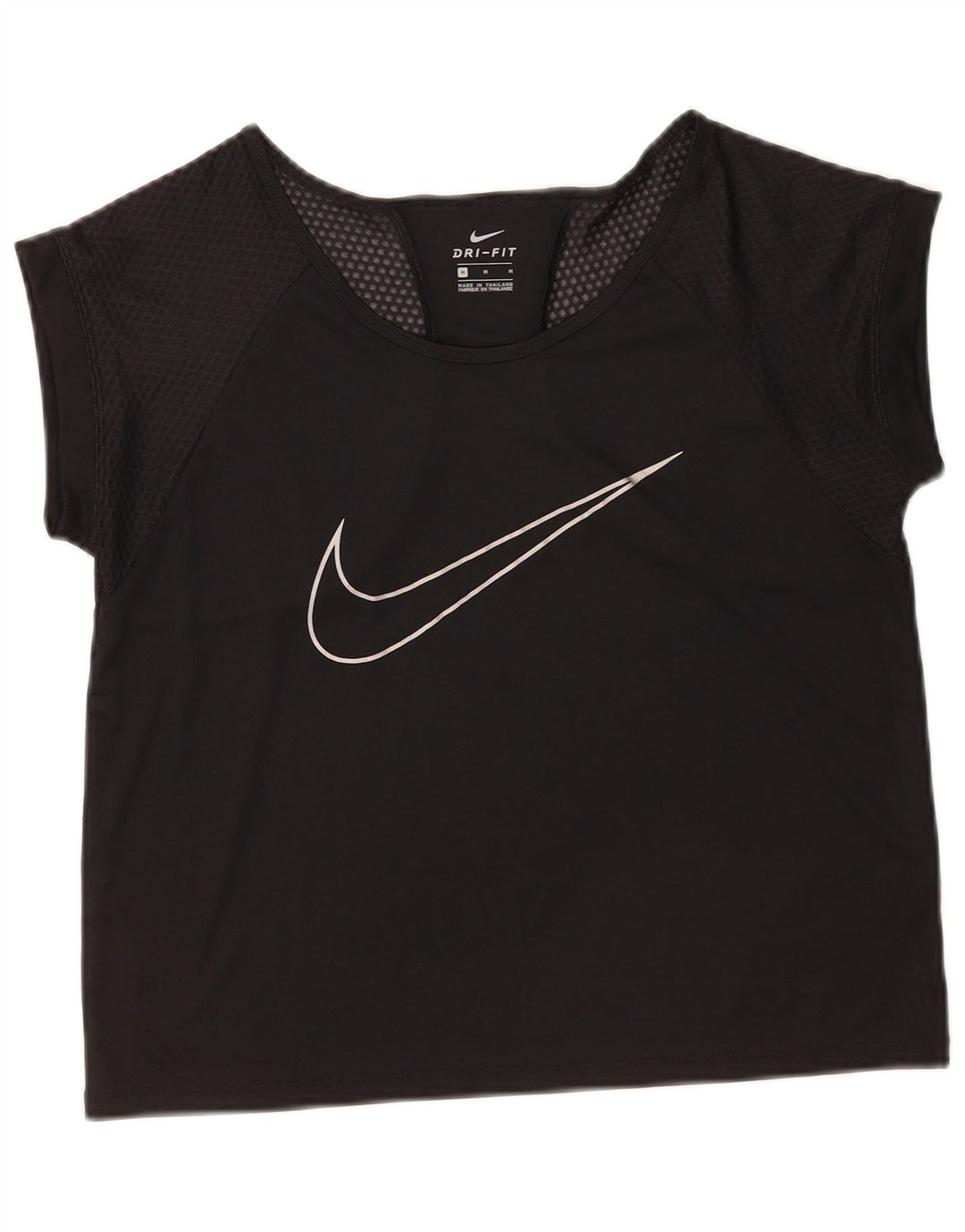 Γυναικείο γραφικό μπλουζάκι Nike Dri Fit Top 14 μεσαίου μαύρου πολυεστέρα