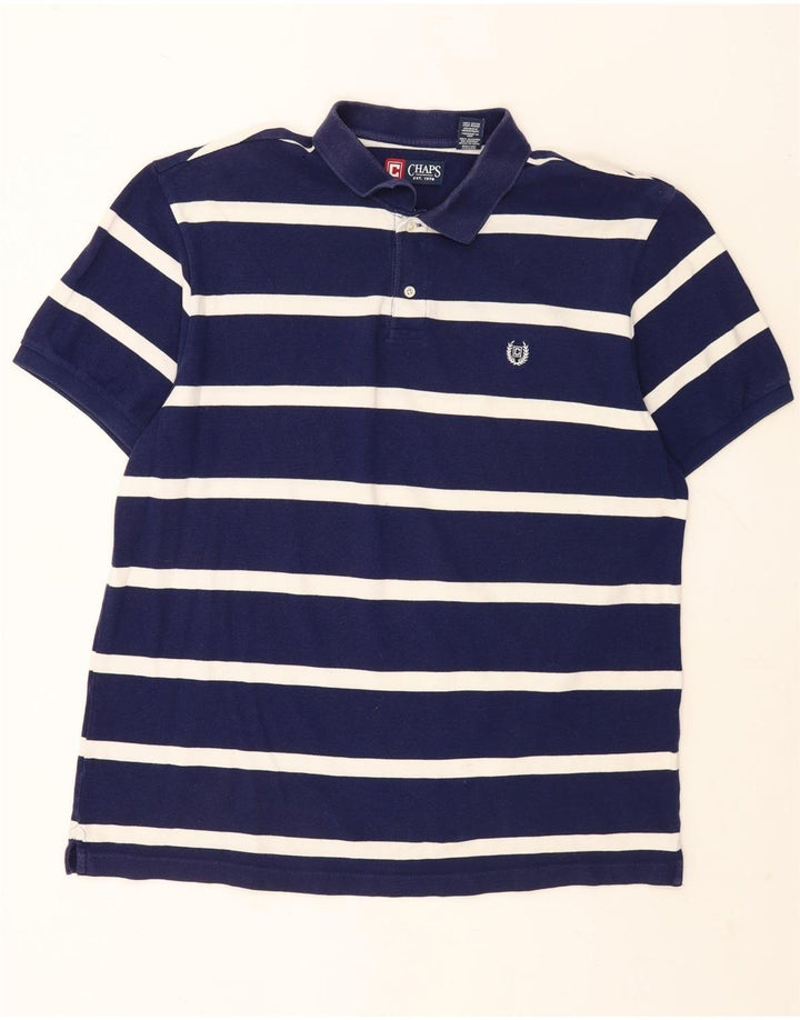 Chaps Ανδρικό πουκάμισο Polo XL Navy Blue ριγέ βαμβακερό