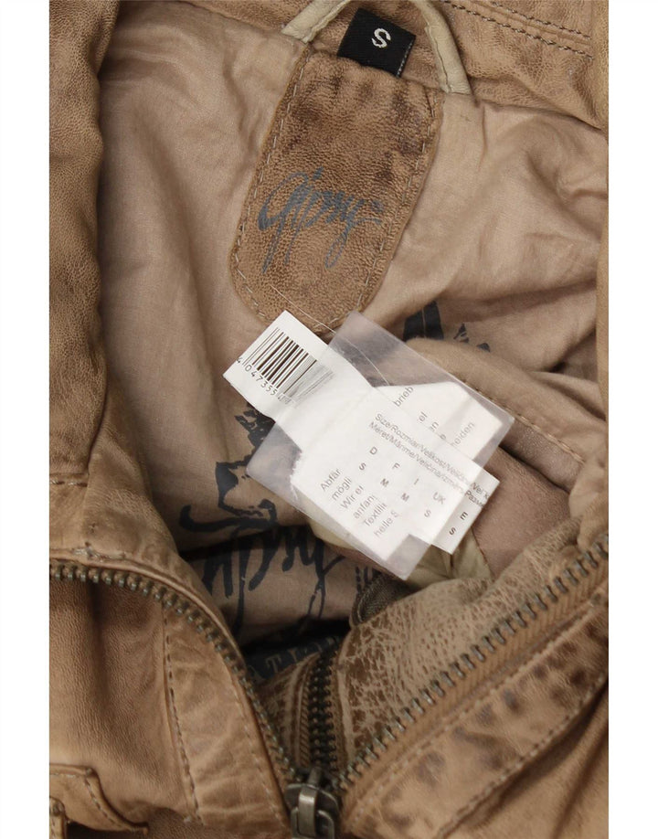 Gipsy Ανδρικό Δερμάτινο Μπουφάν UK 36 Small Beige