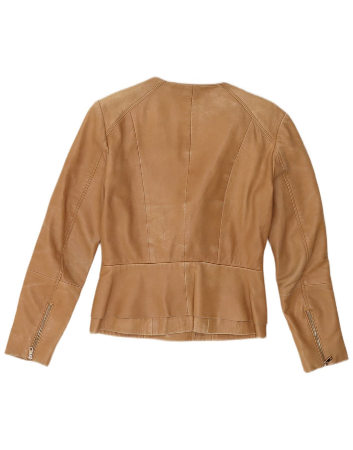 Mango Γυναικείο Δερμάτινο Μπουφάν UK 10 Small Brown Δερμάτινο