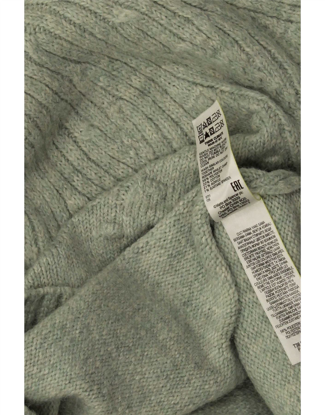 Marks & Spencer Γυναικείο πουλόβερ με λαιμό χελώνα UK 14 Μεσαίο πράσινο