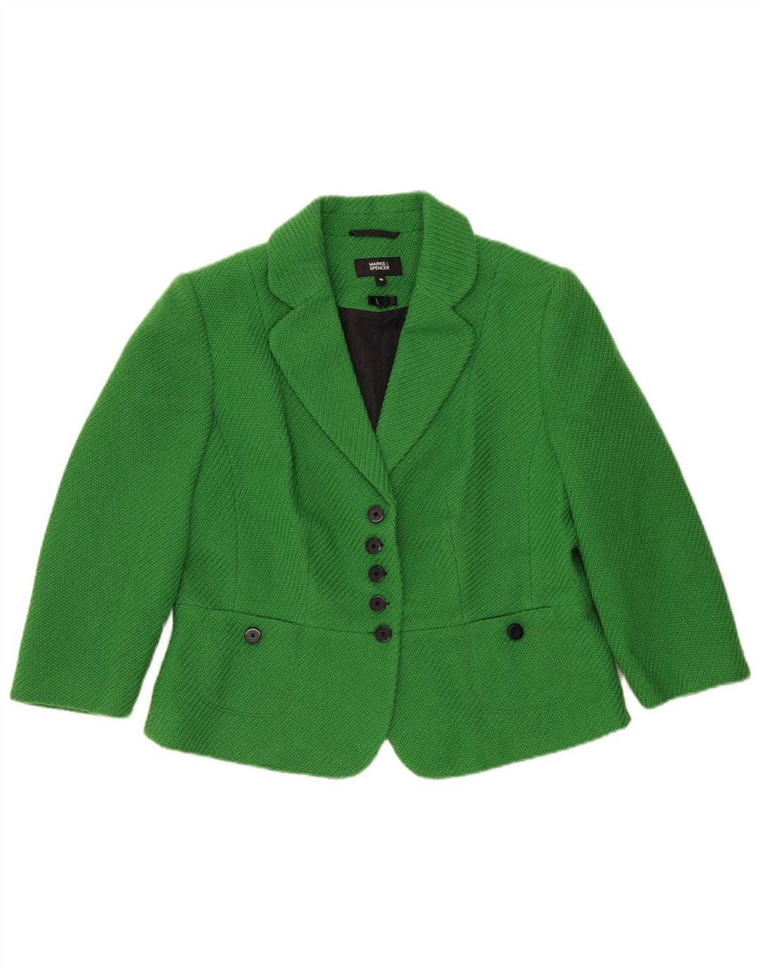 Marks & Spencer Γυναικείο μπουφάν blazer UK 16 μεγάλου πράσινου πολυεστέρα