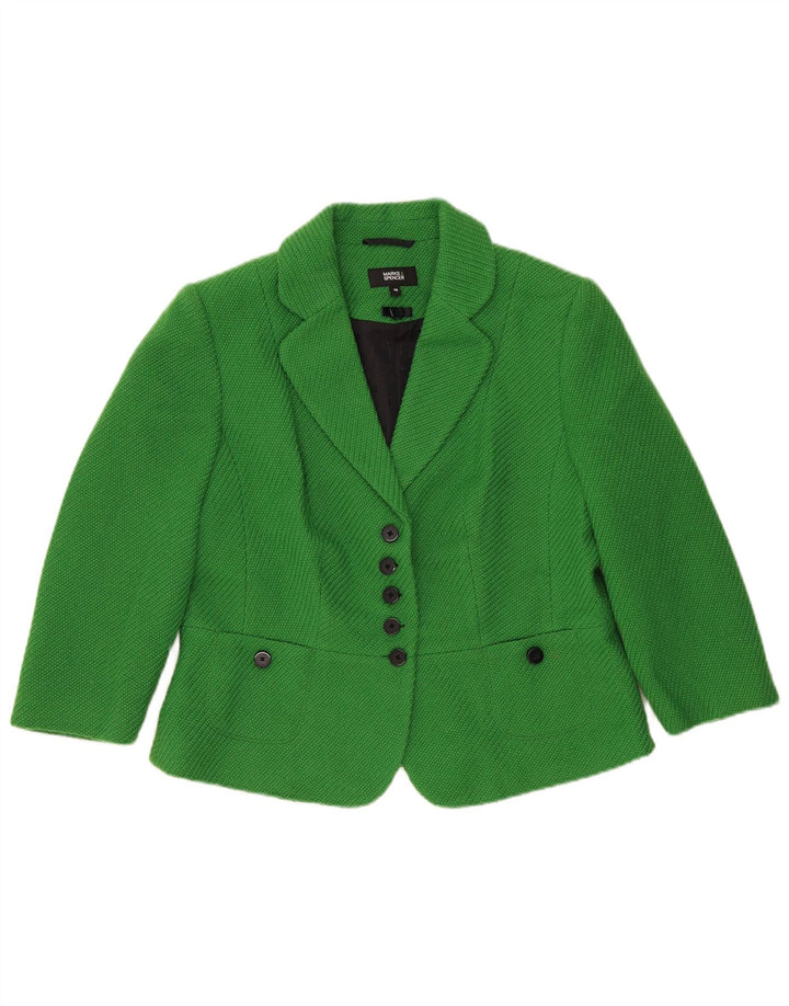 Marks & Spencer Γυναικείο μπουφάν blazer UK 16 μεγάλου πράσινου πολυεστέρα