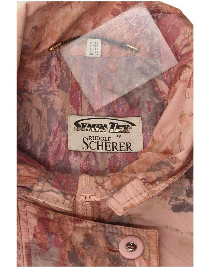 Sympatex Γυναικείο Abstract Pattern Oversized Windbreaker Coat UK 18 XL Pink