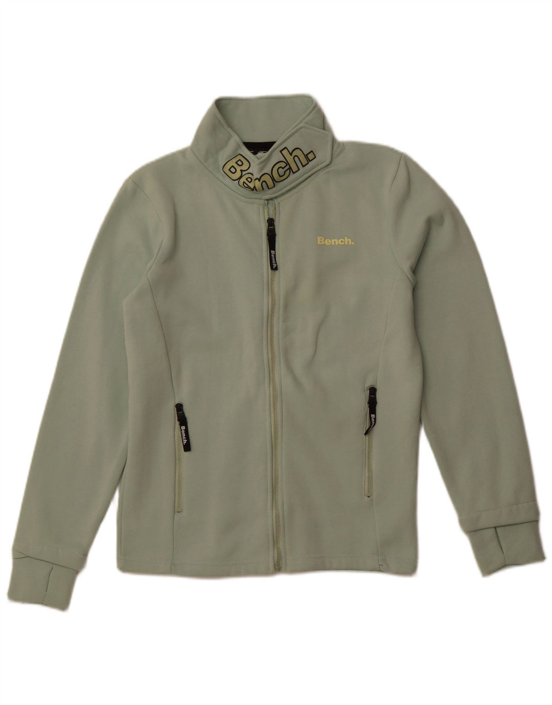 ΠΑΓΚΟΣ Γυναικεία Γραφική Αθλητική Μπουφάν UK 12 Βαμβακερό μεσαίο πράσινο