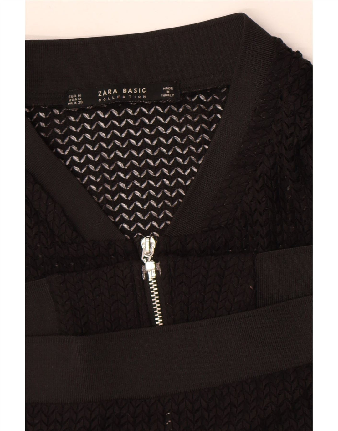 Zara Γυναικείο See throught Bomber Jacket UK 14 Medium Black