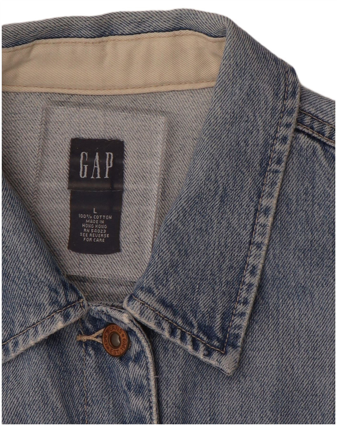GAP Γυναικείο Τζιν Μπουφάν UK 16 Large Blue Cotton