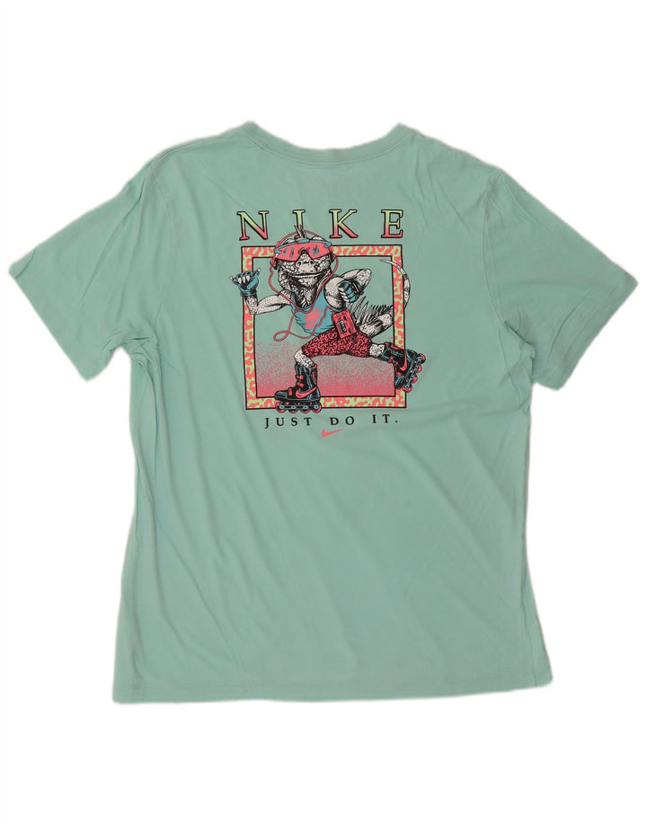NIKE Mens Graphic T-Shirt Top Large Green Cotton