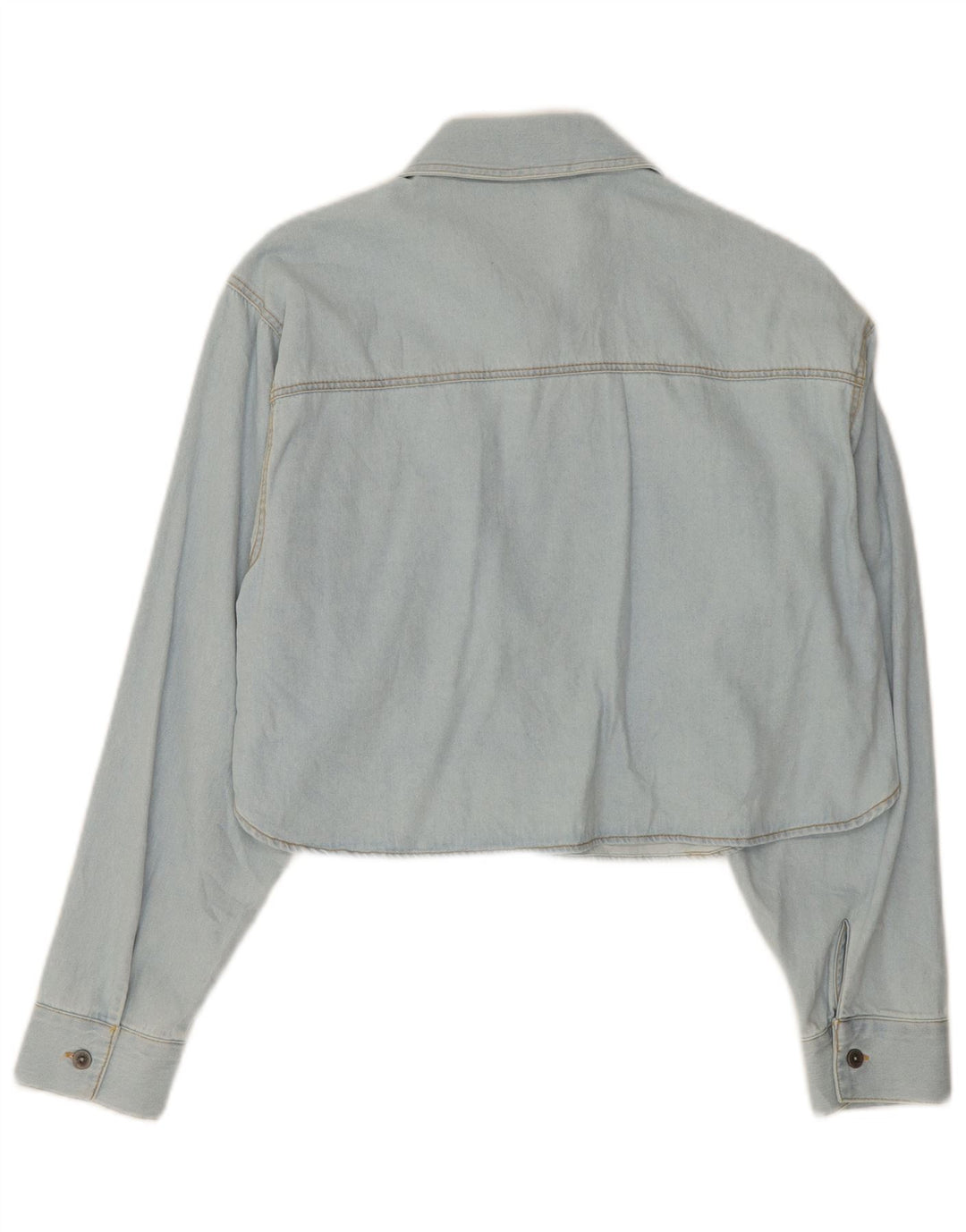 Zara Γυναικείο τζιν πουκάμισο Crop UK 14 μεσαίο μπλε βαμβακερό