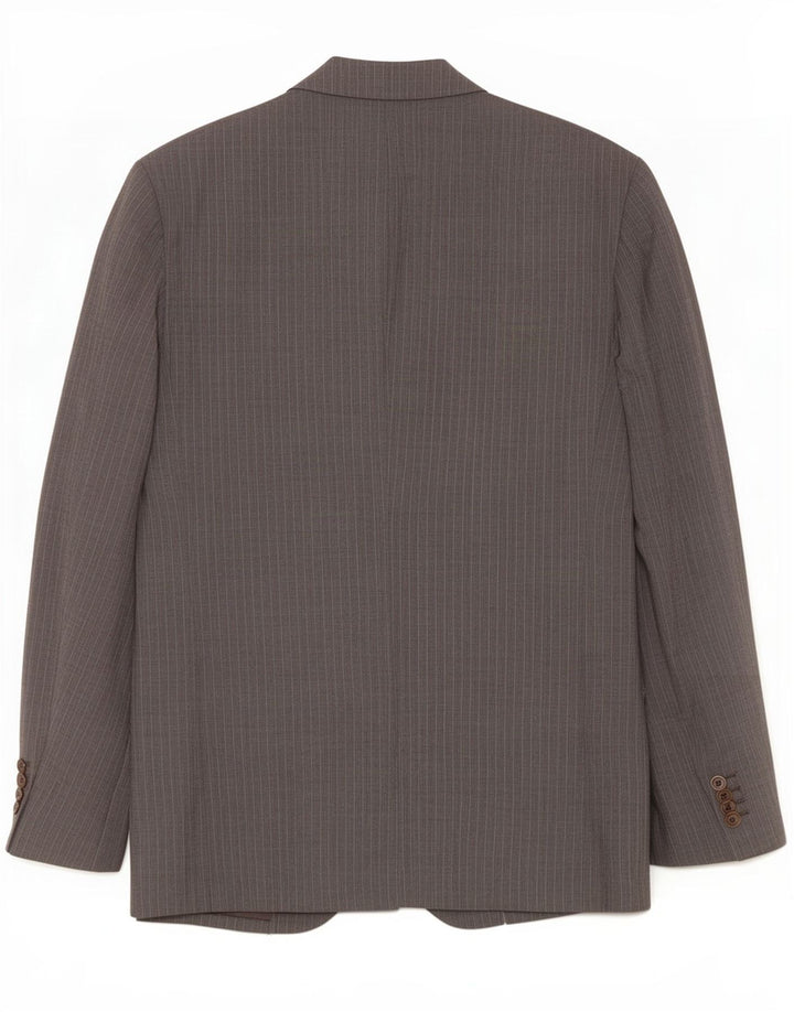 Massimo Dutti Ανδρικό σακάκι μπλέιζερ με 2 κουμπιά EU 58 2XL μαλλί με γκρι ρίγες