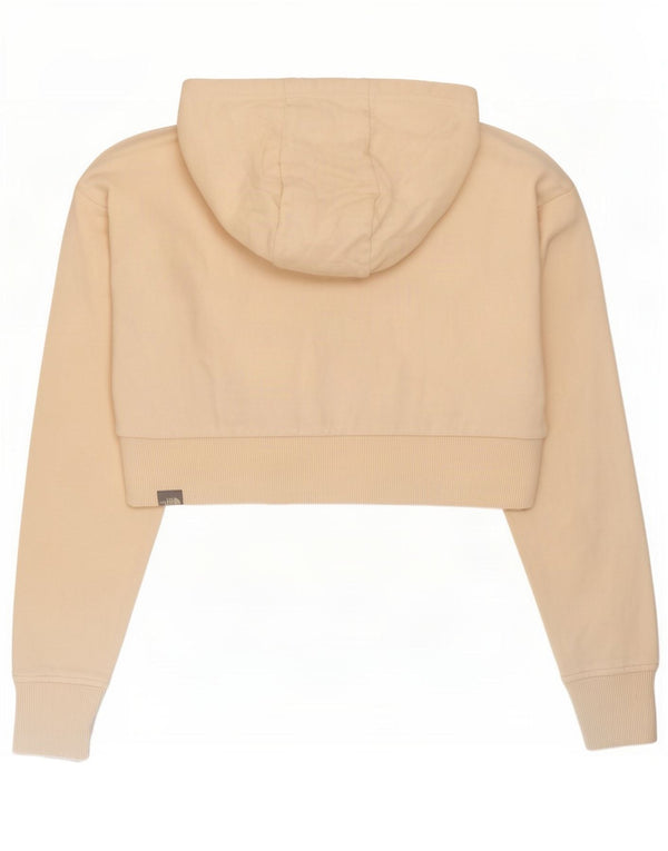 The North Face Womens Crop Oversized Hoodie Jumper UK 6 XS Beige Cotton