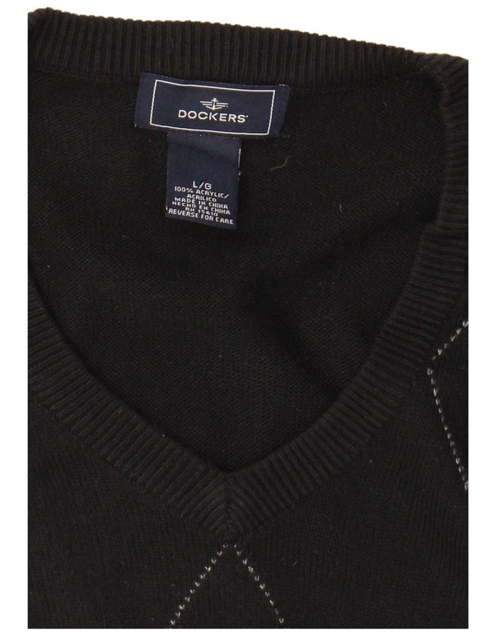 DOCKERS Ανδρικό γιλέκο Tank Top Large Black Argyle/Diamond Acrylic