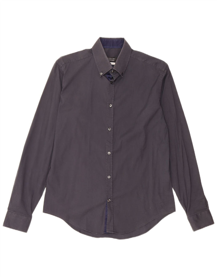 Ανδρικό πουκάμισο Zara Slim Fit Medium Navy Blue