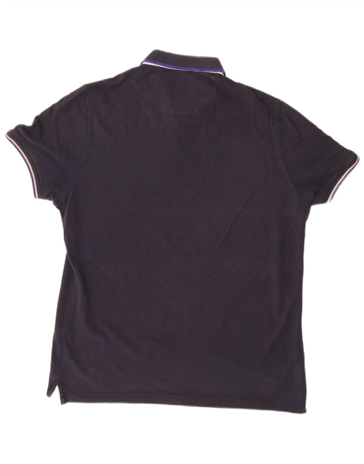 MASSIMO DUTTI Ανδρικό μπλουζάκι πόλο XL Navy Blue βαμβακερό
