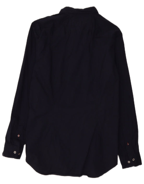 Ανδρικό πουκάμισο Tommy Hilfiger Slim Fit Large Navy Blue από βαμβάκι