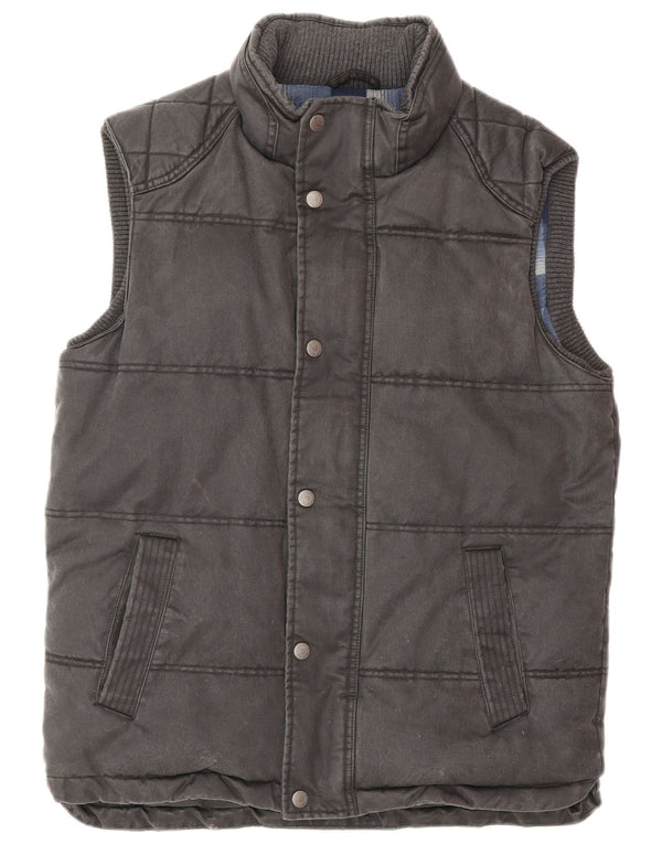 FAT FACE Ανδρικό padded Gilet UK 36 Small Grey Cotton