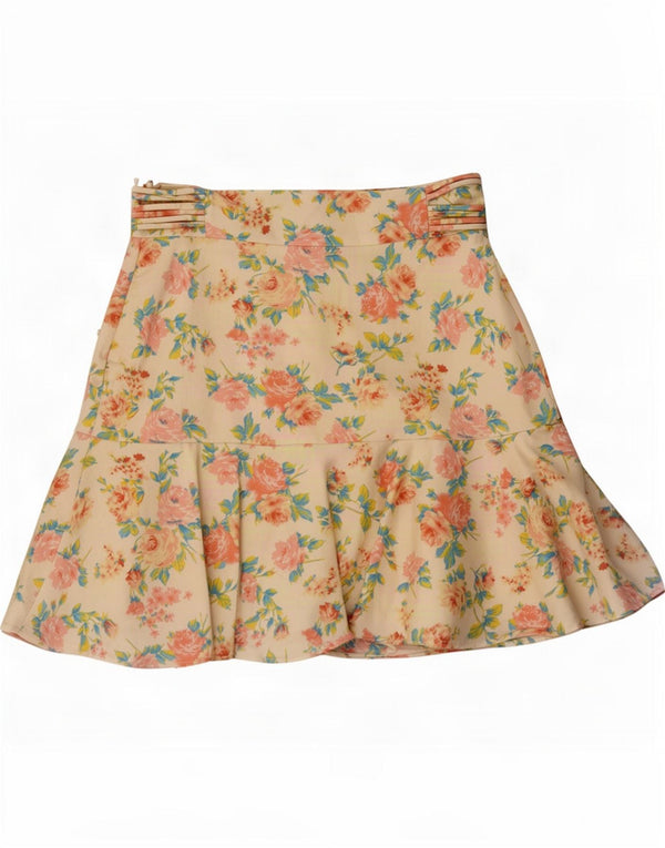 Zara Γυναικεία Μίνι Φούστα XS W24 Off White Floral Βαμβακερή