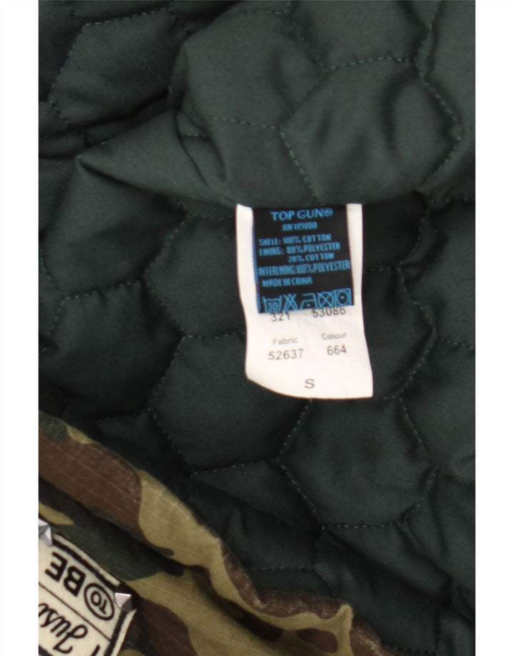 Vintage γυναικείο oversized γραφικό πανωφόρι UK 10 Small Khaki Camouflage