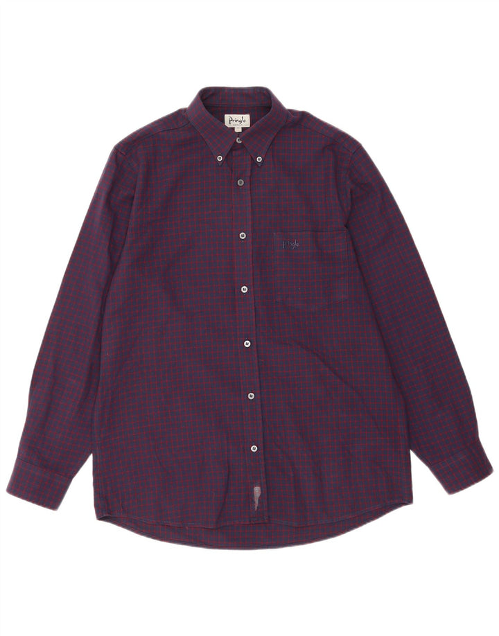 Ανδρικό πουκάμισο Pringle Small Purple Gingham Polyester