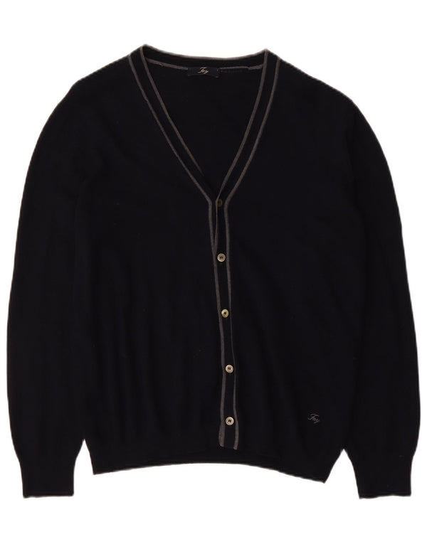 Ανδρικό πουλόβερ ζακέτα Fay IT 52 Large Navy Blue Virgin Wool