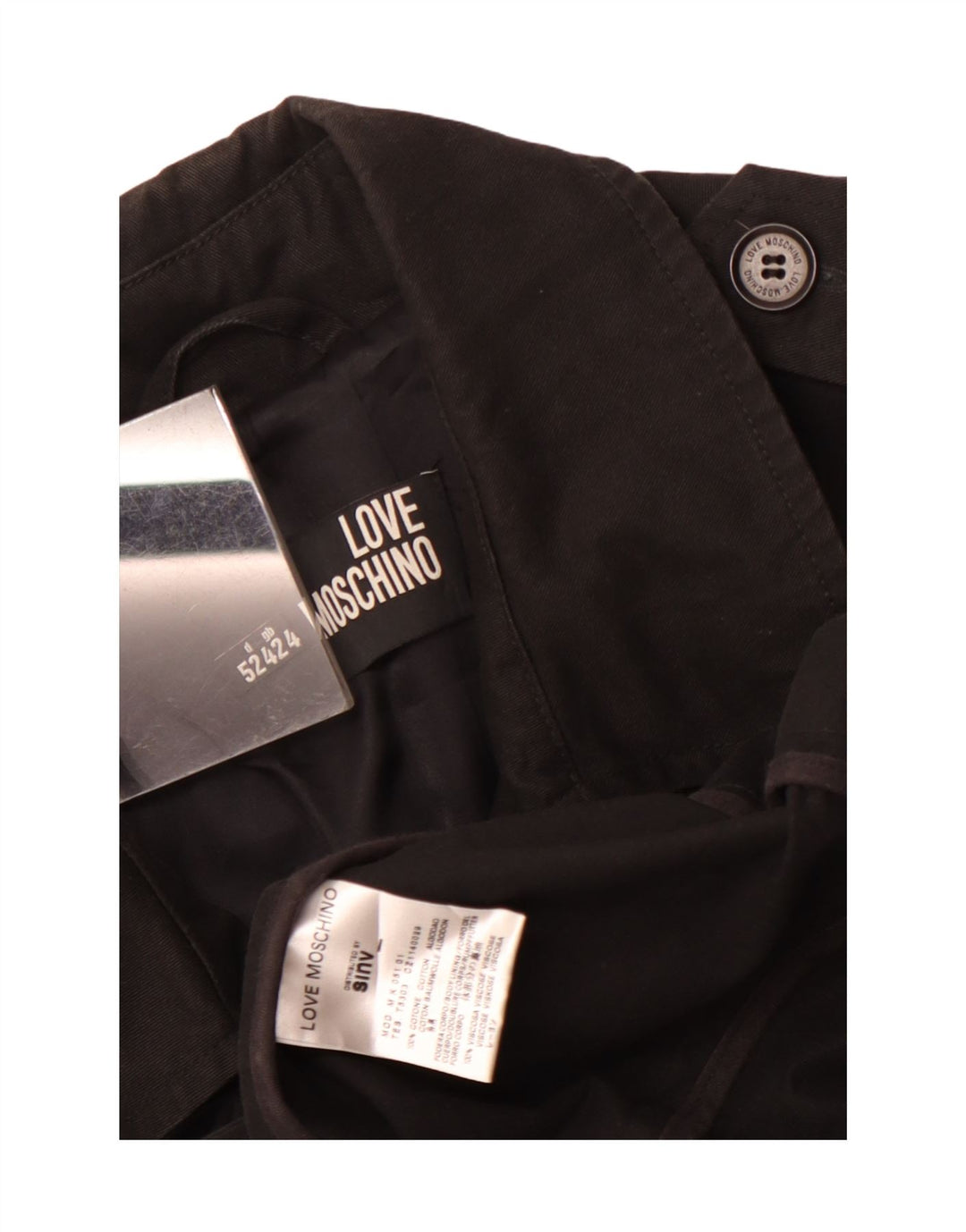 Moschino Ανδρικό παλτό μπιζελιού UK 42 XL Μαύρο βαμβακερό