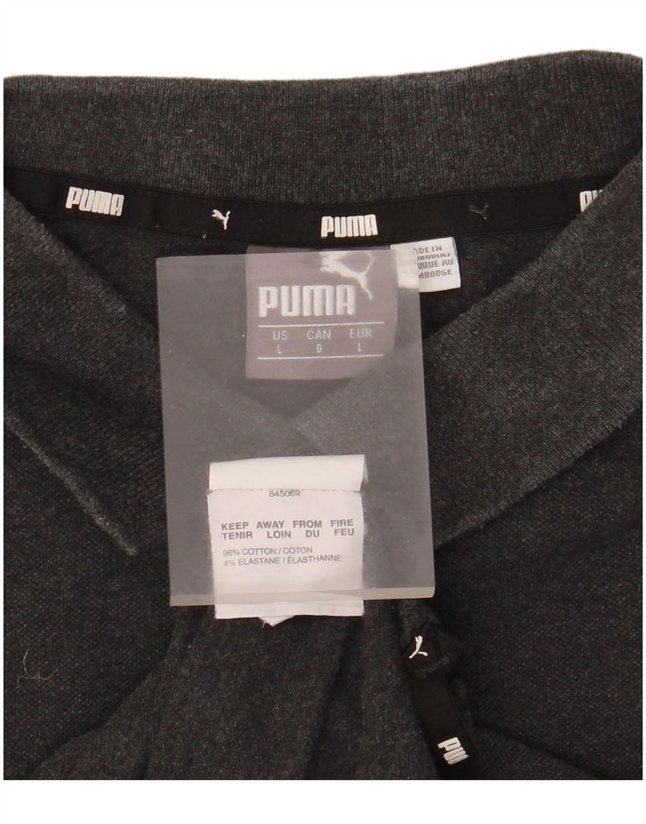 Ανδρικό πουκάμισο πόλο Puma μεγάλο γκρι βαμβακερό