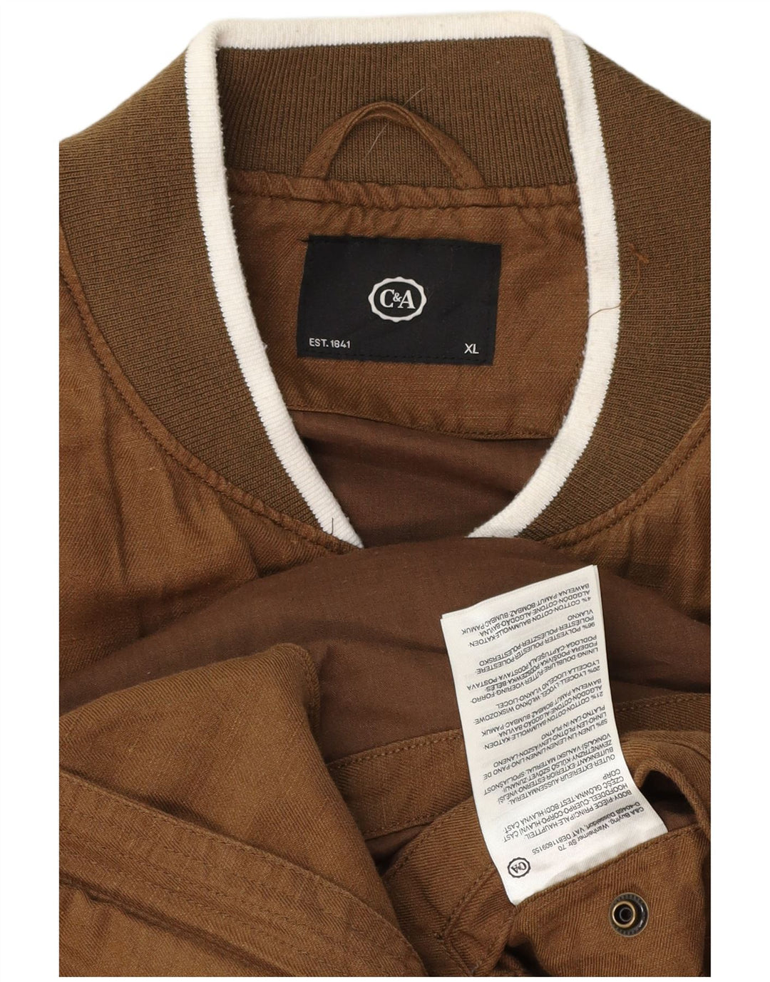 Ανδρικό μπουφάν C & A UK 42 XL Καφέ βαμβακερό