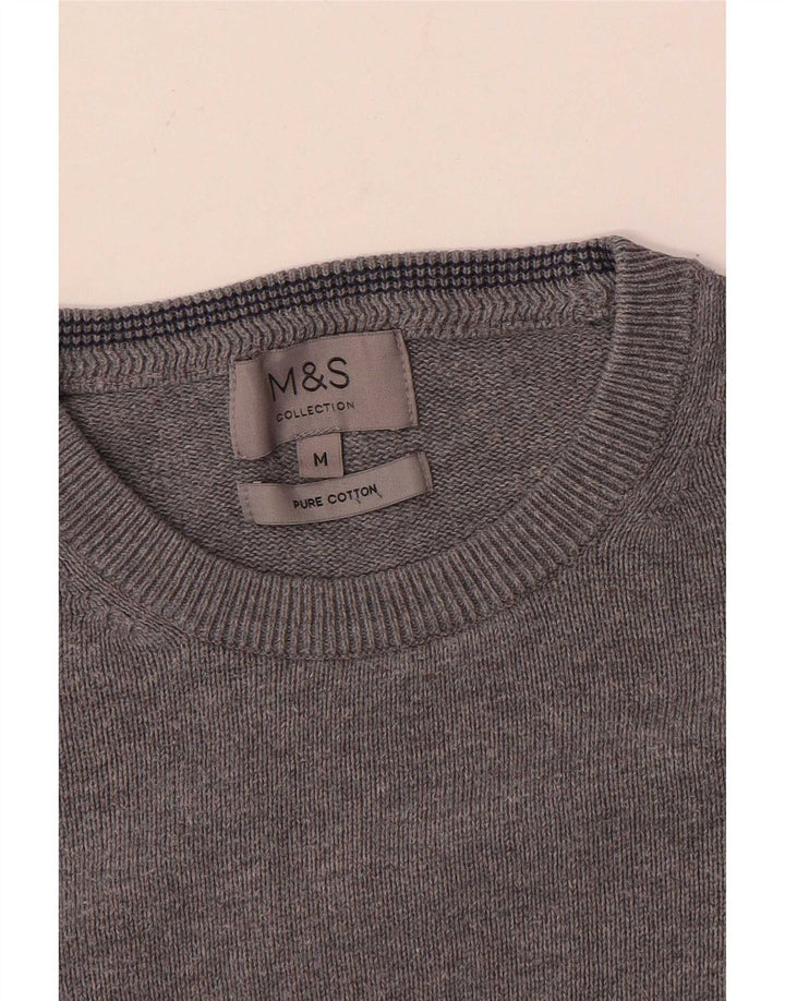 Marks & Spencer Ανδρικό πουλόβερ με λαιμόκοψη, μεσαίο βαμβακερό
