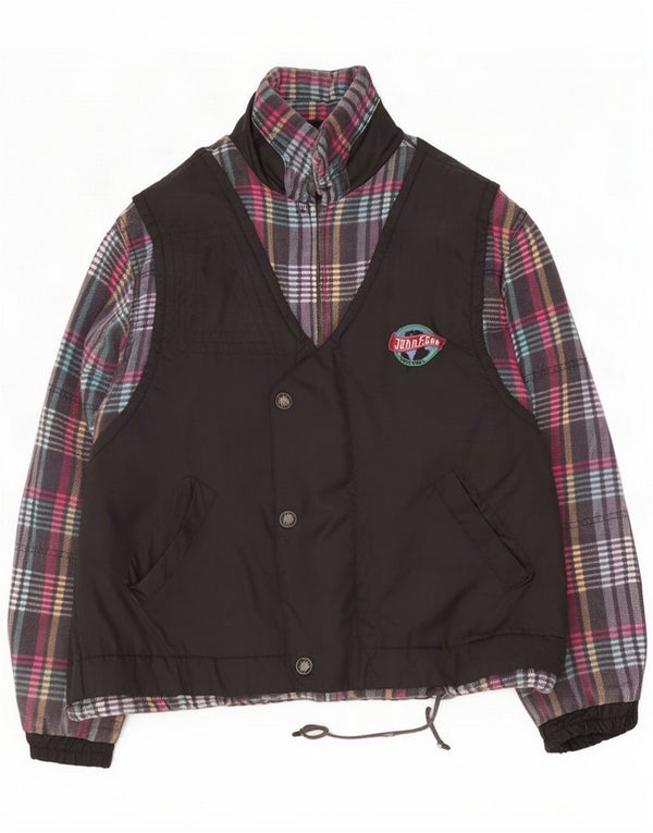 John F Gee Mens Windbreaker Jacket UK 42 XL Black Check