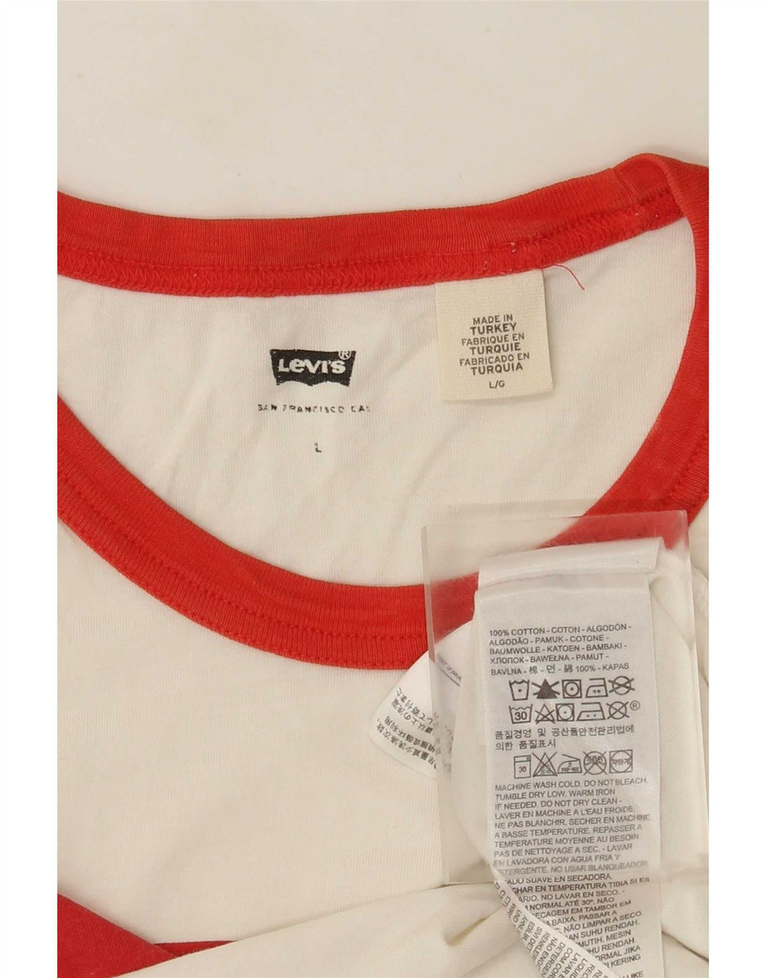 Ανδρικό γραφικό T-Shirt Levi's Top μεγάλο λευκό βαμβακερό