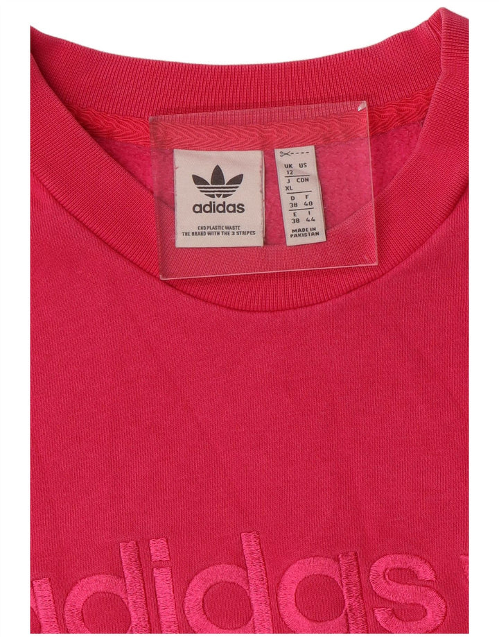 Adidas Γυναικείο Φούτερ με γραφικό μεγάλο μέγεθος Jumper UK 12 Medium Pink