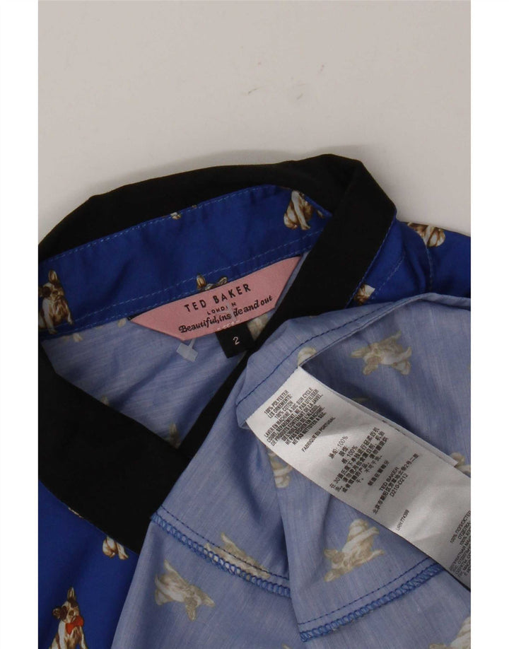 Γυναικείο πουκάμισο Ted Baker, μέγεθος 2, Small Blue Animal Print Polyester
