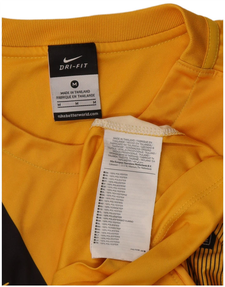 Ανδρικό γραφικό μπλουζάκι Nike Dri Fit Τοπ μεσαίου κίτρινου χρώματος πολυεστέρας