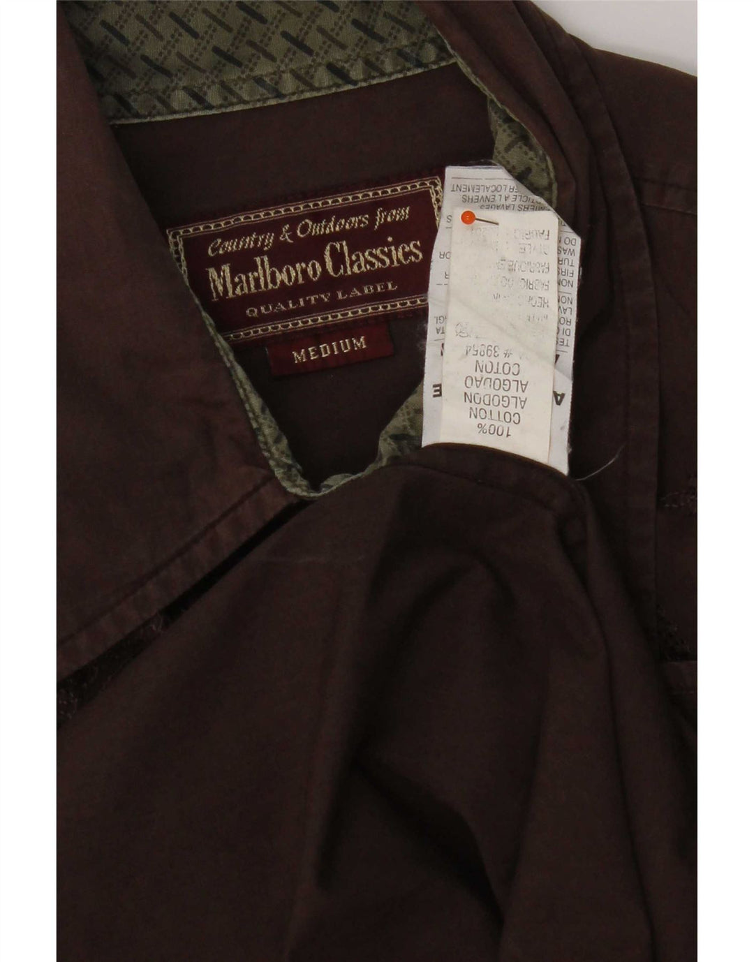 Ανδρικό πουκάμισο Marlboro Classics σε μεσαίο καφέ Paisley βαμβακερό