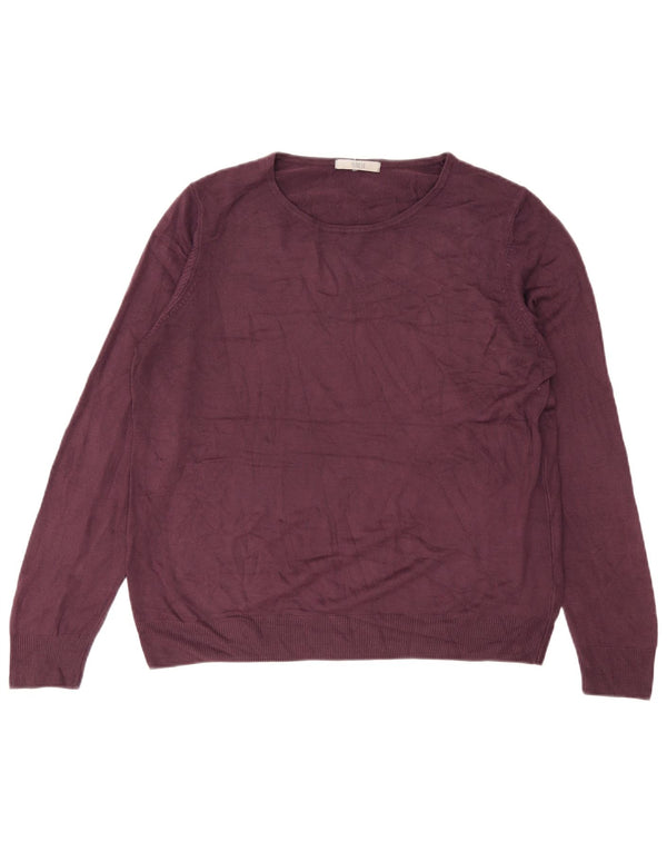 Marks & Spencer Γυναικείο πουλόβερ με λαιμό σκάφος UK 18 XL Μωβ ακρυλικό