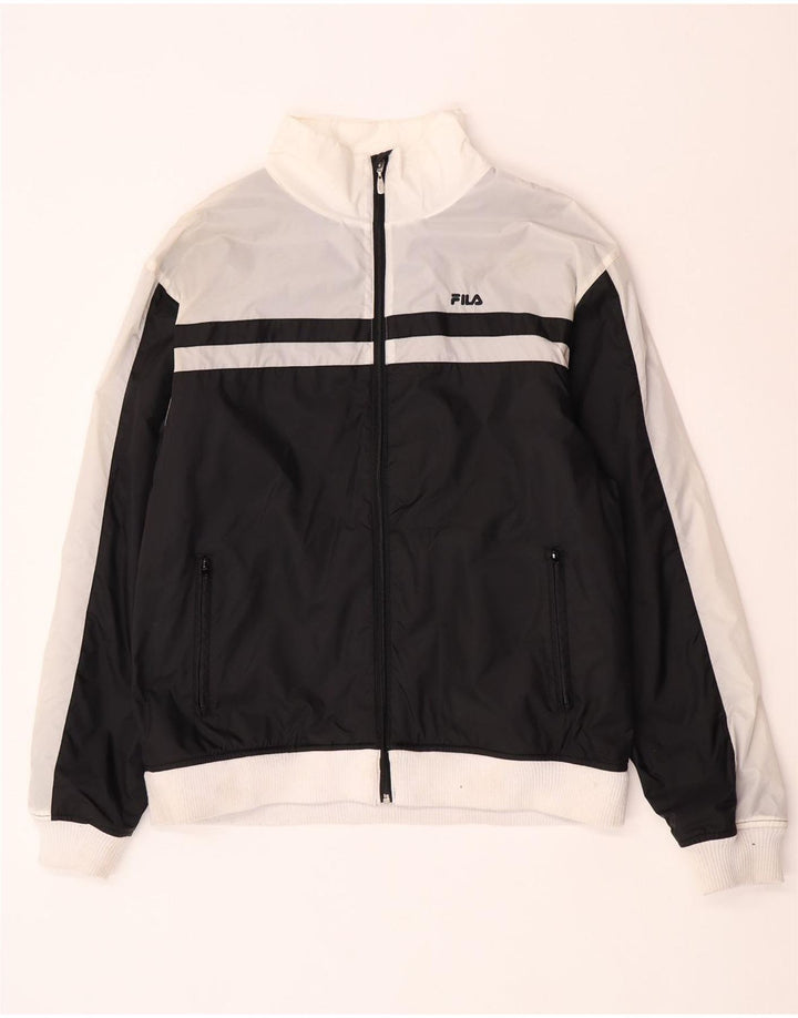 Fila Ανδρικό Bomber Jacket UK 40 Large Black Colourblock Polyamide