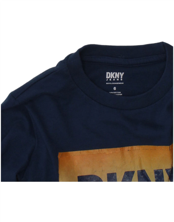 DKNY Boys Graphic Top Μακρυμάνικο 5-6 ετών Navy Blue Cotton