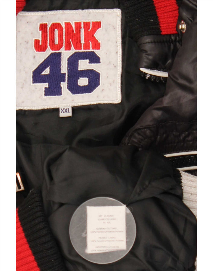 Jonk 46 Ανδρικό μπουφάν με επένδυση UK 44 2XL Μαύρο πολύχρωμο πολυεστέρα