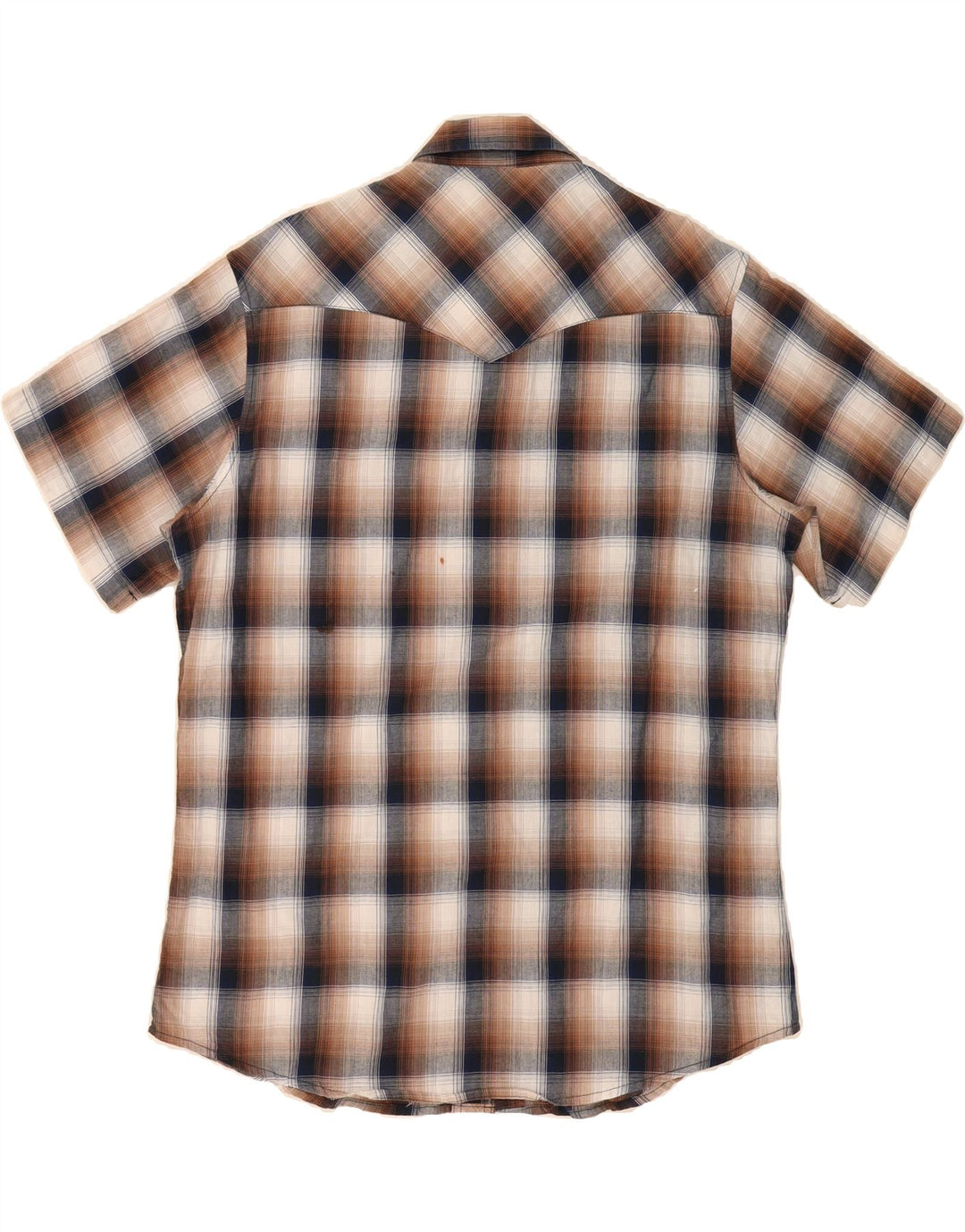 WRANGLER Mens Short Sleeve Shirt Large Brown Check Vintage Wrangler and Second-Hand Wrangler from Messina Hembry 