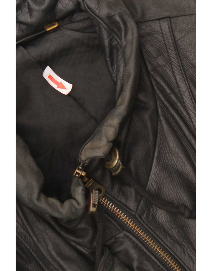 Νέο Fast Γυναικείο Oversized Δερμάτινο Μπουφάν IT 44 Medium Black