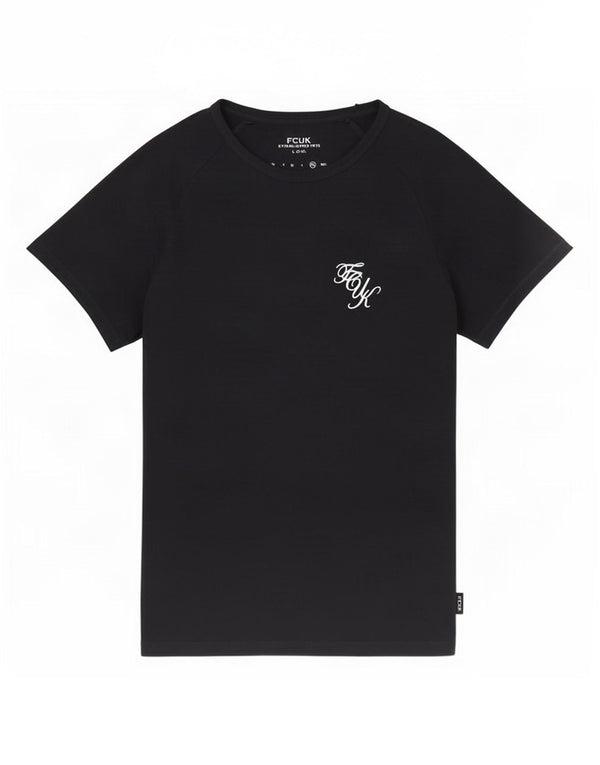 Fcuk Γυναικείο T-Shirt Top UK 18 XL Μαύρο βαμβακερό