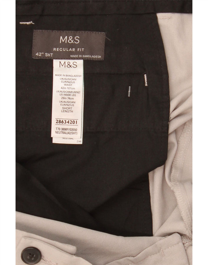 Marks & Spencer Ανδρικό παντελόνι Chino με κανονική εφαρμογή W42 L28 Γκρι πολυεστέρας