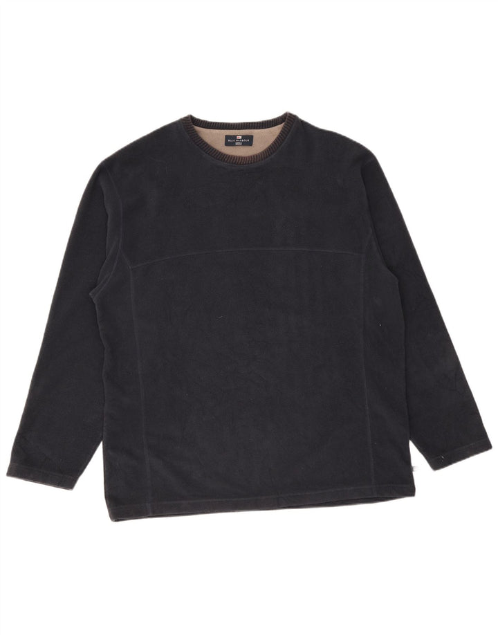 Marks & Spencer Mens Fleece Jumper Large Navy Blue Polyester