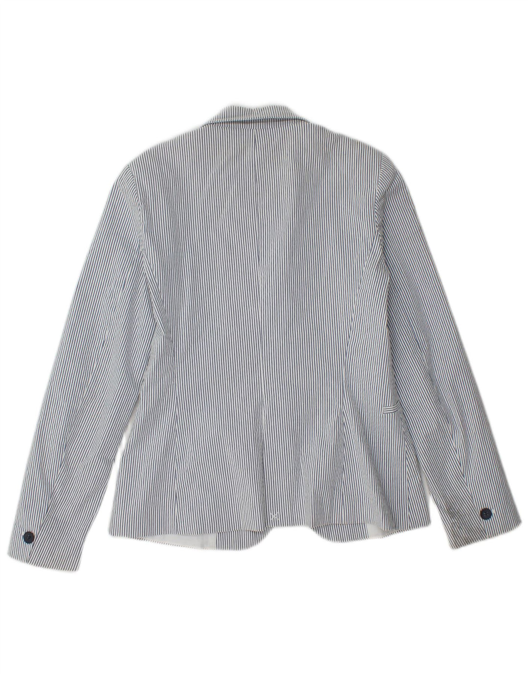 Zara Γυναικείο τζάκετ μπλέιζερ με 1 κουμπί EU 36 Small Blue Pinstripe Βαμβακερό