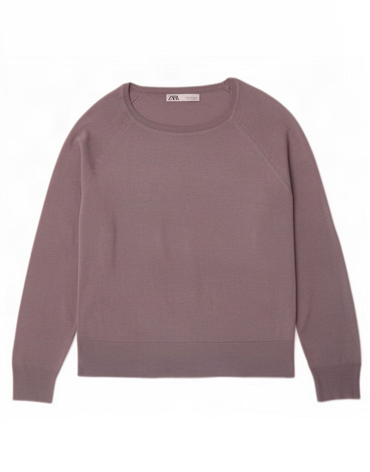 Zara Γυναικείο πουλόβερ με λαιμόκαυστο UK 14 Medium Grey